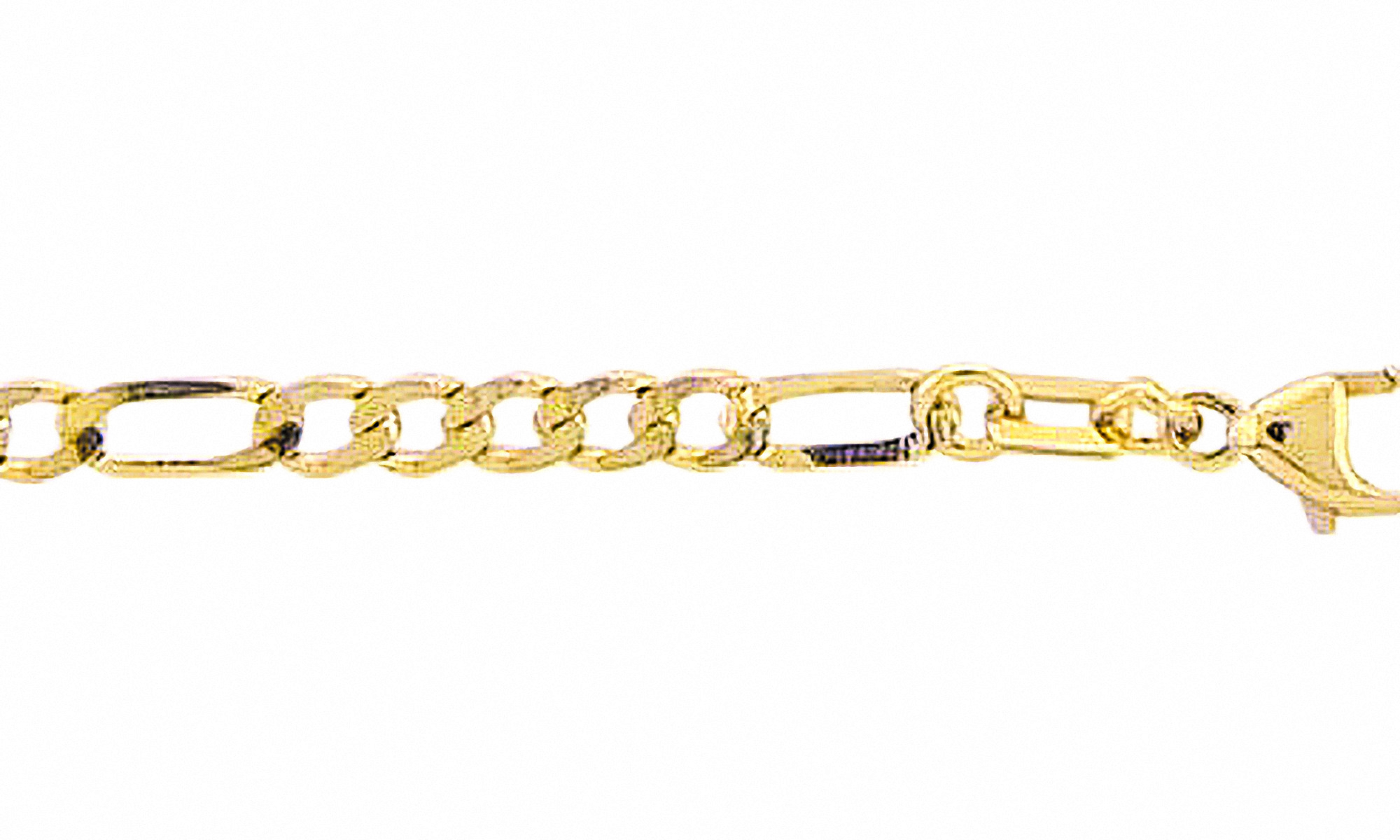 Damen 333 Gold Figaro Halskette 60 cm Ø 3,3 mm