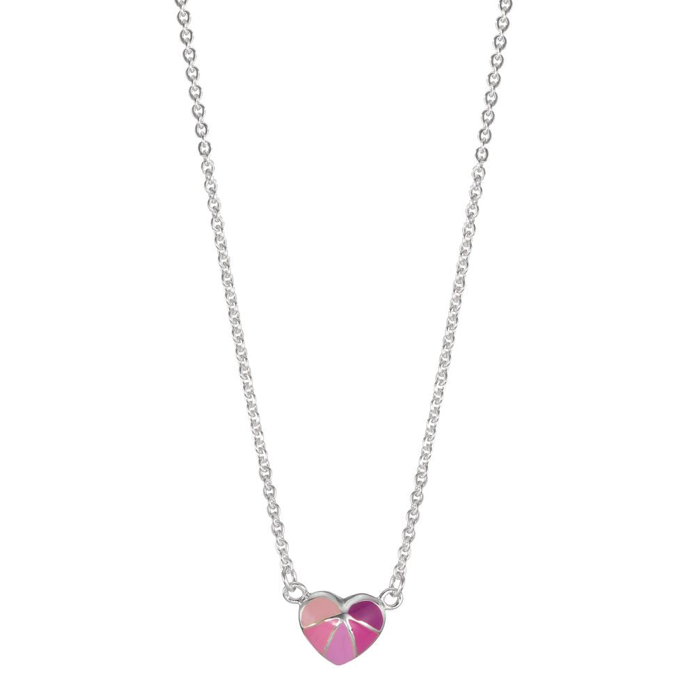 Necklace Silver Lacquered Heart 36-38 cm