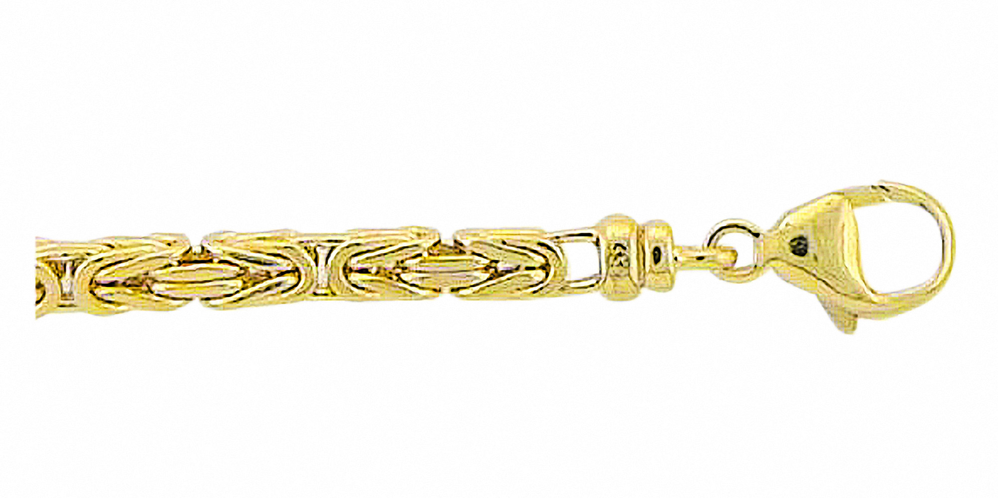 Damen 585 Gold Königskette Armband 19 cm Ø 3,4 mm