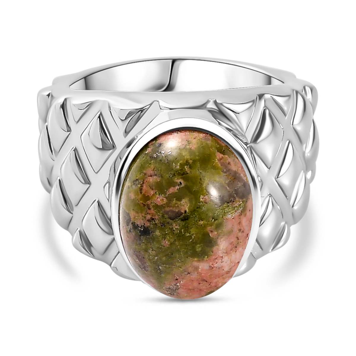 Unakite Ring Messing (Größe 21.00) ca. 7,11 ct