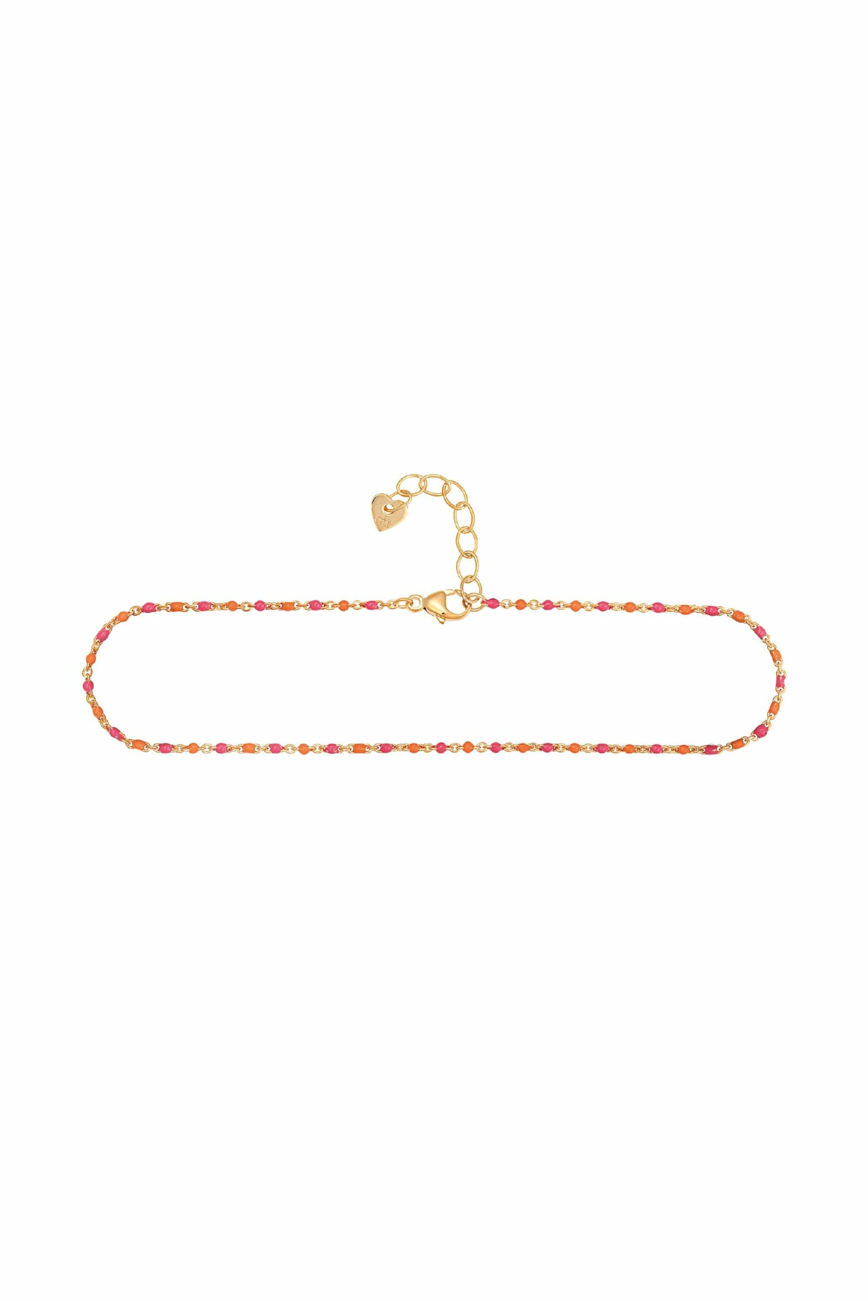 Armband 925 Silber vergoldet Email in pink und orange 41185186545758