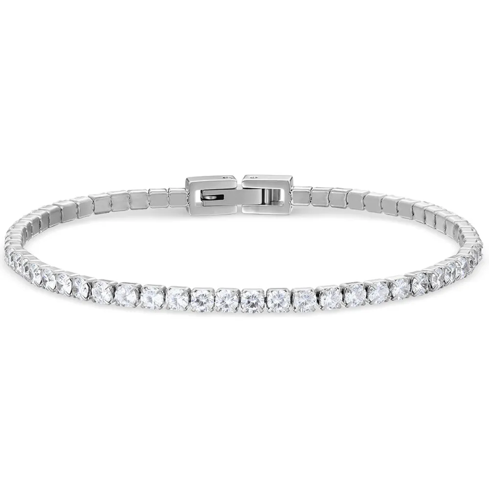 BERING Armband Edelstahl Arctic Symphony silberfarben glänzend mit Zirkoniasteinen 21 cm 646-17-210