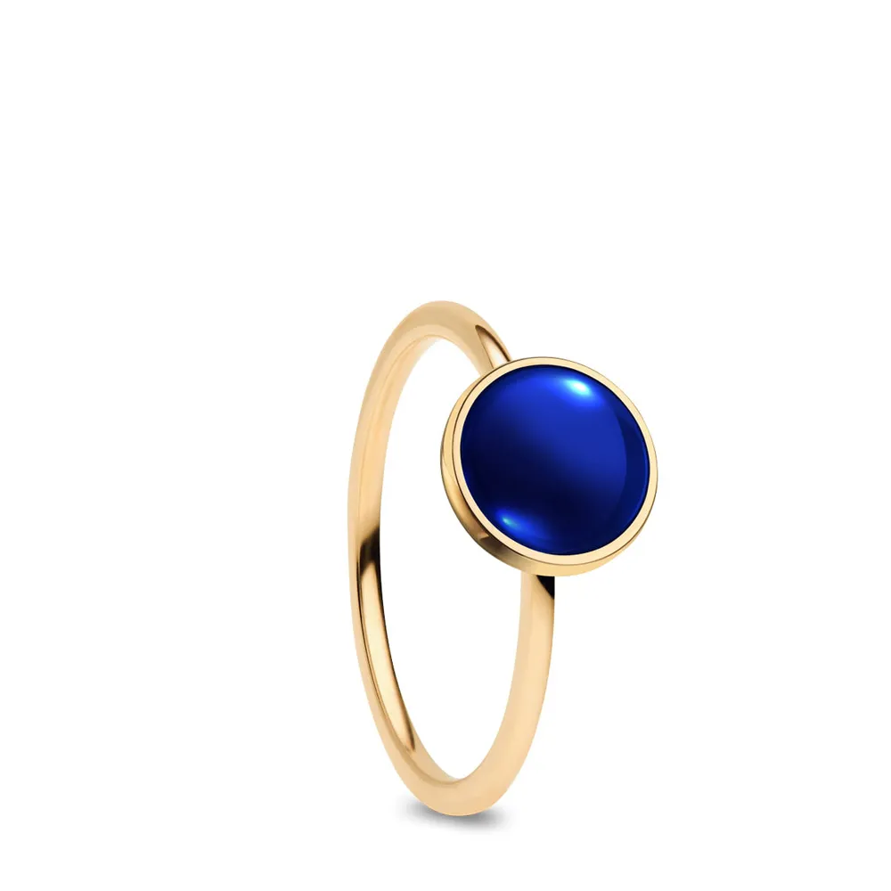 BERING - Innenring Edelstahl goldfarben schmal mit blauem Stein 19,7 mm 584-27-80