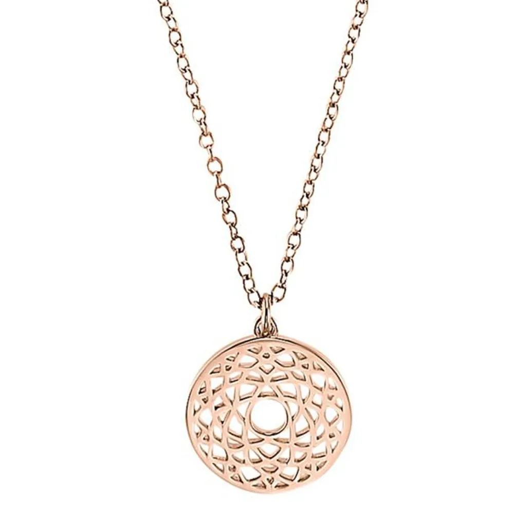 s.Oliver Halskette 925 Silber rose vergoldet Anhänger Chakra Motiv 45 cm 2034178